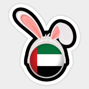 happy easter United Arab Emirates bunny ears flag cute designs Sticker